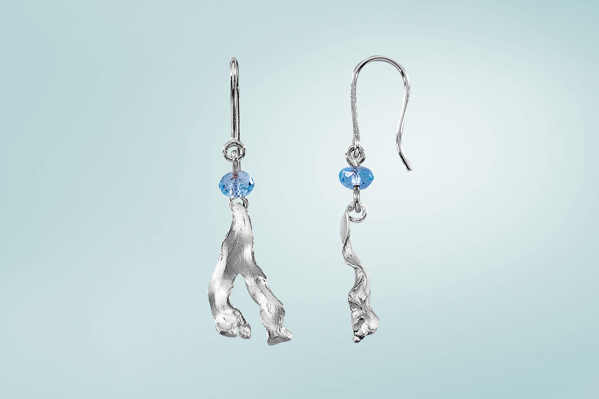 Flora Mare Blasentang Ohrhänger mit Aquamarin